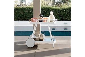 Novogratz Bar Cart, Aluminum, White