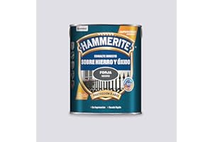 Hammerite Esmalte directo sobre hierro y óxido, Forja, Color Negro, 5 L (Paquete de 1)