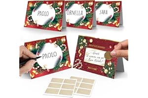 KAÏDENSÏ Segnaposto Natalizio Elegante Gratta e Vinci - 20 Segna Posto Natale e Capodanno Grattabile per Tavolo Originale - Segnaposti Tavola Natalizi Originali