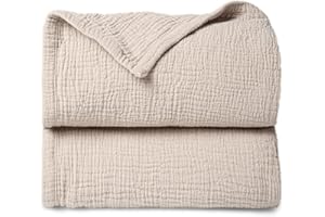 ‎LULU MOON Lulu moon Musselin Decke Baby - Atmungsaktive Babydecke,Baby Decken Neugeborenen,Weiche Krabbeldecke für Kinder,Musselin Schlafdecken für Kleinkinder Mädchen Junge 120x120cm(Elfenbein)