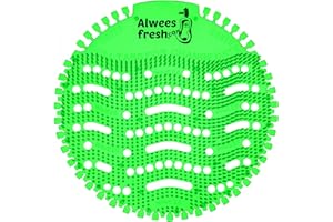 Alwees Fresh,Pantallas para orinales, tapetes para salpicaduras, se adapta a la mayoría de las mejores marcas de orinales y sin agua, antisalpicaduras y neutralizador de olores (manzana verde)