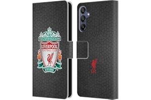 Head Case Designs Officially Licensed Liverpool Football Club Black Pixel 1 Crest 2 Leather Book Wallet Case Cover Compatible With Samsung Galaxy A15