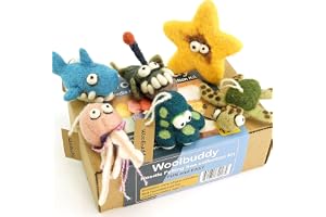 Woolbuddy Nålfiltningskit, havsdjur filtkit för nybörjare vuxna och barn, hantverk för vuxna, gör-det-själv, tillbehör för nå