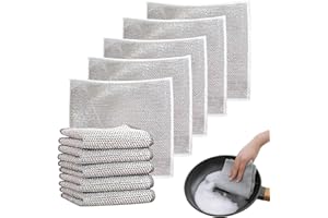 BYYT 10 Pezzi Stracci Multiuso In Filo Metallico,Canovaccio Multifunzionale In Filo Metallico Antigraffio,Piatti Asciutti E Bagnati Panni,Wire Dishwashing Rags Per La Pulizia Della Cucina,Lavelli,Banconi
