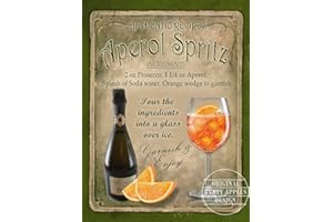 THE RUSTY APPLES METAL SIGN CO Aperol Spritz Cocktail Recipe – Vintage - Style Metal Sign – 3 Sizes To Choose – Home Decor – Unique Gift