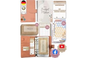 ‎BEGINNER-BUDGET BeginnerBudget® Budget Planner Deutsch, Sparbuch für Geld & Haushaltsbuch mit Geld Sparen Challenge (144 Seiten), Umschlagmethode, Anleitung & Spar-Challenges, Ringbuch A6, vegan Wildleder (Rosa)