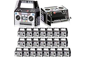 ZONON 24 Cajas de Regalo de Auge Novedosas de 80s 90s Decoraciones de Radio Retro Suministros para Fiestas Temáticas de Hip Hop de Música de Cumpleaños Centros de Mesa (80s)