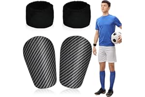 LPAMABA Mini Parastinchi Calcio Professionale 9.5 x 5.5 cm - Mini Parastinchi Leggeri in EVA e PP con 1 Paio Polsino- Protezione Tibia per Bambini e Adulti - per Allenamento e Partite