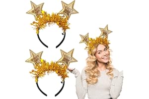 HFMYGS Happy New Year Haarreifen, Silvester Deko Tiara, Party Haarschmuck Zubehör Für Erwachsene Und Kinder