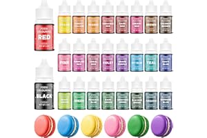 Waysroma Food Colouring 26 Colours, Vibrant Cake Coloring Liquid Set for Dessert Decorating, Food Grade Food Dye for Icing, Fondant, Cookies, Macaron, Donuts - 6 ml/Bottles