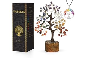 YATSKIA Crystals Crystal Tree - Tree of Life - Sette Chakra -Crystal - Cristalli e Gemstones - Cultura residenziale - Catene di cristallo - Mini Edstein -Baum - Gift House Gift New Home