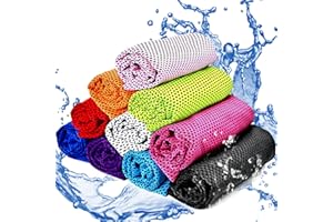 BGNXHYB Pack of 10 Cooling Towels, Microfibre Towels, Cooling Towels, Beach Towel with Cooling Function for Fitness, Sports, Yoga, Golf, Camping, Beach, Training, Travel, Yoga Towels