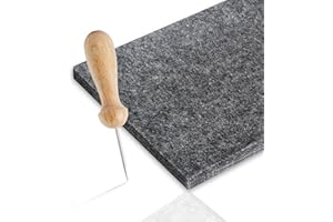 HOECMRHP Prickeln Prickelset (Prickelfilz, Nadel, Vorlagen) - Filzunterlage (20x30cm, 9 mm stark) und Prickelnadel für kleine Hände mit Holzgriff 7,8 cm, Prickel-Unterlage Set für Kinder & Erwachsene