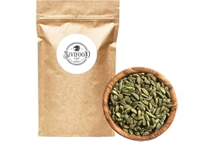 SIVIFOOD SPIRIT - OF - ORIENT SIVIFOOD Cardamomo verde intero in capsule 250g – Naturale e selezionato a mano – 100% puro e non trattato – Spezia aromatica di alta qualità per cucina e infusi – Qualità premium