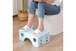 FANWER Sgabello WC Pieghevole - Fisiologico Bagno per Adulti e Bambini (Blu)