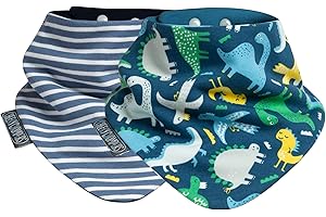 Cheeky Chompers Reversible Baby Bibs | Dribble Bibs | Toddler Bibs | Bandana Neckerchief Style | Baby Gift Set | Neckerbibs (2-pack)