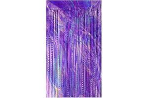 Drucilla Glitzer Lametta Vorhänge, Laser Folie Vorhang Fransenvorhang, Metalli Folie Fringe Tinsel Curtain Hintergrund für Geburtstag Party/Hochzeit, Bühnendekor, Photo Booth Dekoration, Tiefviolett