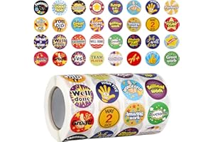 GOTRUST 2000pcs Reward Stickers for Children 32 Designs Personalised Teacher Stickers School Supplies 1 Inch Well Done Stickers Chart for Children Behaviour 4 Rolls Reward Stickers Toddlers Bravery Stickers