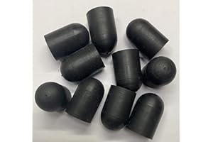 dexierp Protection Force M15 Screw Thread Protectors and 19/32" 15mm OD X18 mm Length Pipe Post Tube End Cover (Pack of 20) Elastic Black Rubber Round Cap