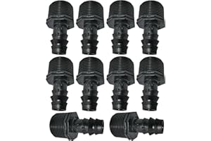 AERZETIX - Juego de 10 Adaptadores/racores machos Acanalados Ø16mmx3/4'' para Manguera de Goteo Rosca Exterior (para Manguera Ø16mm) - Conector para Sistema de riego/aspersión - C48706