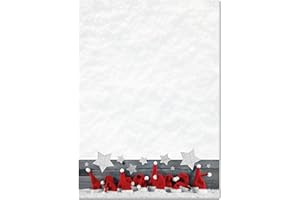 ‎LOGBUCH-VERLAG Briefpapier Weihnachtsmützen, 100 Blatt: S Weihnachten, Papier zum Schreiben, Menükarte, Bastelpapier Set, Schreibpapier, Weihnachtsbriefpapier Tischdeko, Brief Bedruckbar Weiß & Rot, DIN A4