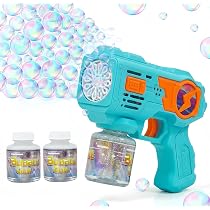 Pistola De Agua Eléctrica 2 En 1 Con Máquina De Burbujas Automática Y Luces LED, Alcance Largo Con Depósito Integrado, Juguete De Verano Para Niños De 3 A 8 Años, Regalo Para Fiestas