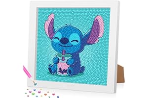 Daisen Art Stitch Diamond Painting for Kids with Frame - Stitch Diamond Art for Kids, Full Drill Stitch Diamond Painting Kits Gem Art Easy 7X7 inch