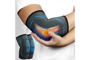 Fefod Armbågsstöd för män kvinnor, 2-pack armbågsskydd kompressionshylsor stöd för tendinit, artrit, skada, tennisarmbågsstöd