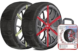 RD-9 RD9 Grip Textile Snow Chains, Size No. 570, Set of 2, Gloves Included