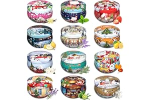 Scented Candles Set Gifts for Women,12Pcs Gift Boxed Primevolve 2.5OZ Natural Soy Wax, Portable Travel Tin, Christmas Scented Candle Set Gift for Mum Womens Gifts for her