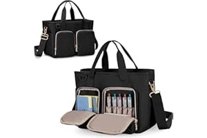 Teamoy Journal Supplies Storage Case, Journaling Supplies Planner Bag, Travel Organizer Holder for B5 Notebooks, Pens, and Journal Accessories, Black