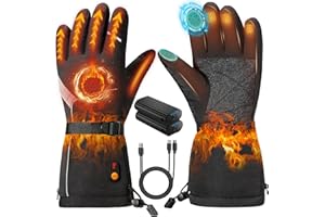 VIWKO Guanti Riscaldabili Donna Uomo, Guanti Riscaldati Ricaricabili con 7.4V 6000MAh Batteria, GuantiRiscaldanti Moto USB Invernali Impermeabile Touchscreen per Sci, Caccia, Escursionismo