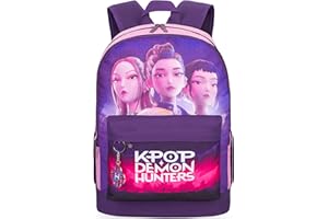 Get Trend Kpop Demon Hunters Huntrix barnryggsäck för flickor, dragkedja och vadderad barnväska, för skola eller resor, anime