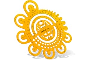 ‎ARISTO Aristo Abrundungsschablone Radien AR5020 (Format 162 x 162 mm vereint Radien von 0,5 bis 40 mm, Tuschekante) orange-transparent