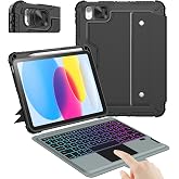 Nillkin iPad A16 Klavye Kılıfı: 11./10. Nesil i&ccedil;in &Uuml;&ccedil;l&uuml; Tehdit | Trackpad'li &Ccedil;ıkarılabilir Klavye, 7 Renkli Arkadan Aydınlatm