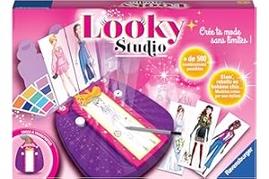 Ravensburger - Looky Studio - Machine à Dessiner la Mode Dès 6 Ans - 500+ Combinaisons Possibles - Loisir Créatif Fille - Jeu de Dessin de Mode - Version Française - 18028