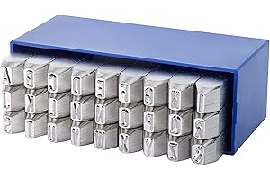 GRAVUREM-Nr. 1 Juego de punzones letras de golpe A-Z,& para acero inoxidable (SUPERFICIE NIQUELADA) / 5mm