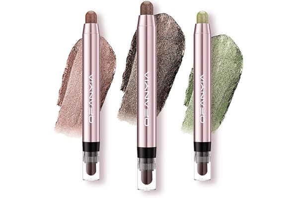 Ofanyia Stick Fard À Paupières Crème, Crayon Étanche Bâton Shimmer Stylo Créer Paillettes Maquillage Des Yeux, 3Pcs