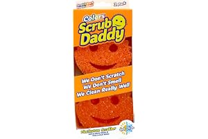 Scrub Daddy Färger Svampsvamp Smile Ansikte Rengöring Anti-Scratch, Tvättbar svamp för Kök och Badrum Antibakteriell, Återanv