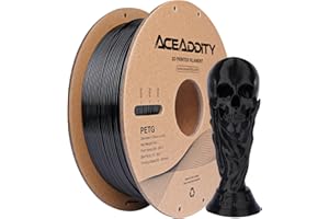 Aceaddity PETG Filament 1.75mm, Filament pour Imprimante 3D, Précision Dimensionnelle +/- 0.02mm, 1kg(2.2lbs) Filament d'impression 3D (1kg Noir)