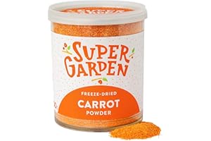 SUPERGARDEN Super Garden zanahoria liofilizada en polvo - Producto 100% puro y natural - Apto para veganos - Sin azúcares, aditivos artificiales ni conservantes añadidos - Sin gluten - No OMG