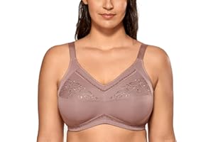 DELIMIRA Donna Reggiseno Post-operatorio Mastectomia Coppe Morbide con Ricami Senza Ferretto