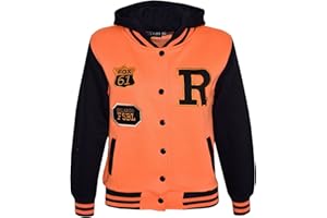 A2Z4KIDS A2Z 4 Kids Enfants Filles Garçons R Fashion Fox Baseball Encapuchonné Veste Varsity Sweat À Capuche Âge 2 3 4 5 6 7 8 9 10 11 12 Ans