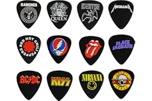 MIGHTY AUDIO 12 x Classic Albums Guitar Pick Set. Guitar Plectrums For Guitarist. Double Sided Printing In Pick Tin (Set 3)