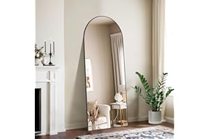 NIMURY Espejo de cuerpo entero de arco de 165 x 60 cm, espejo de pie con marco de aluminio negro, espejo de pared grande para dormitorio, entrada, pasillo, decoración del hogar
