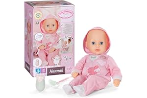 Baby Annabell Hannah Let's Play, Baby Doll with 5 Functions, Soft Fabric Body and Accessories, 36cm Tall Doll, For Children Aged 1+, 711002 Zapf Creation