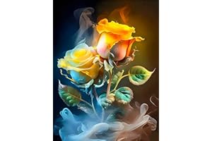 YWKJDDM 5D Diamond Painting Kits for Adults, DIY Painting by Numbers Art Full Drill Embroidery Cross Stitch Arts and Crafts Pictures for Gifts Home Wall Decor 30 × 40cm Twin Roses