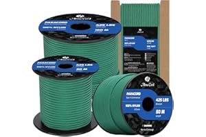Abma Cord Paracord 3mm 15M 100% Nylon Seil Paracord 425 Typ II Schnur mit 3 Kern für Basteln, Camping, Survival - Max. 192kg (425lbs) - Kelly Grün