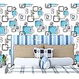 Oren Empower Self Adhesive Cartoon Characters Doremon Wallpaper/Waterproof PVC Vinyl Wallpaper for Kids Room, Bedroom, Dining Hall, Master Room - 45 X 330 cm (Blue)