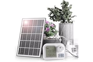 Raddy WS-7 Sistema de riego automático Solar, para 15 Plantas en Maceta, Detección Inteligente de Humedad del Suelo, 2600 mAh batería, Resistente al Agua IPX7 para Balcones Interiores y Exteriores